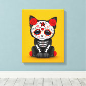 Toile Jour rouge mignon du chat Kitten Mort, jaune (Insitu (Plancher de Bois))