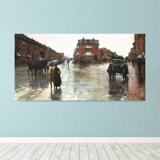 Toile Journée Childe Hassam Rainy, Boston (Insitu (Plancher de Bois))