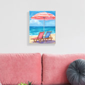 Toile Journée de plage à Cape Cod | Océan aquarelle MA  (Insitu(Salon))