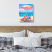 Toile Journée de plage à Cape Cod | Océan aquarelle MA  (Insitu(Chambre))