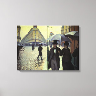 Toile Journée des pluies de la rue à Paris par Gustave