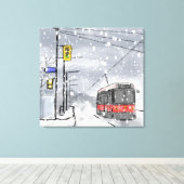 Toile Journée enneigée à Toronto (Insitu (Plancher de Bois))