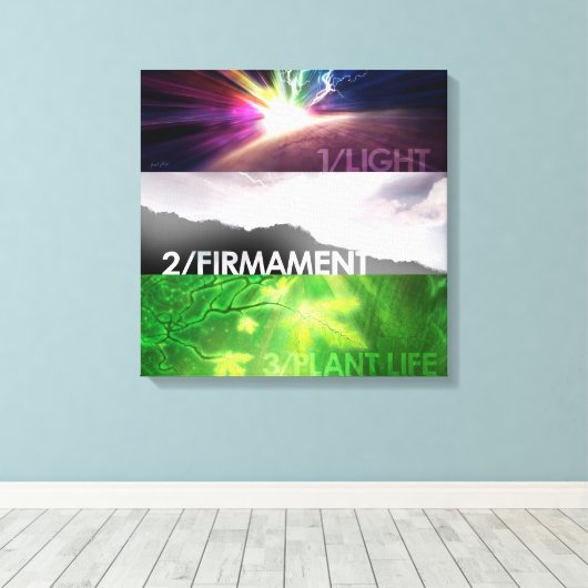 Toile Jours de création 1-3 Canvas Imprimer 18" x 18" (Insitu (Plancher de Bois))