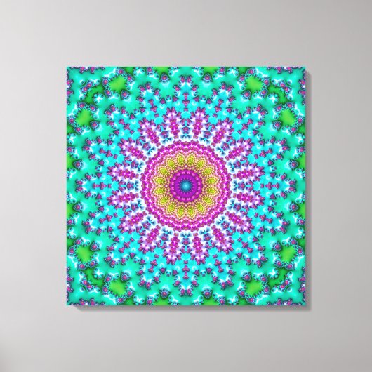 Toile Joyau super Coloré Tone Boho Fractal Mandala (Recto)
