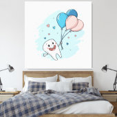 Toile Joyeuse dent de dessin avec ballons - Santé dentai (Insitu(Chambre))