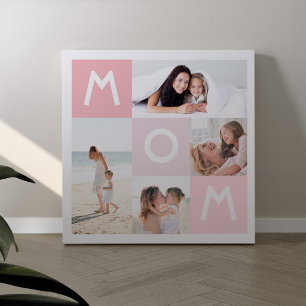 Toile Joyeuse Fête des mères Maman rose moderne Grille