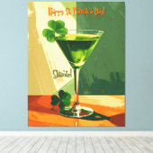 Toile Joyeuse Saint-Patrick Shamrock Martini  (Insitu (Plancher de Bois))