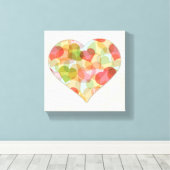 Toile Joyeuse Saint Valentin aux coeurs colorés (Insitu (Plancher de Bois))