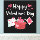 Toile Joyeuse Saint-Valentin Sois Mienne Cœurs Mignons (Insitu (Plancher de Bois))