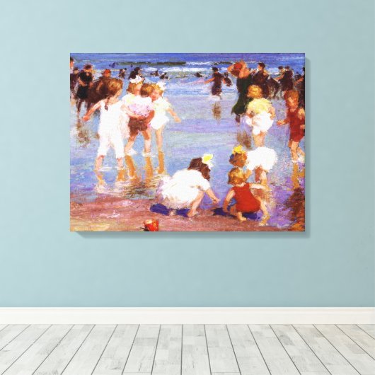 Toile Joyeuses journées à la plage (par E.H. Potthast) (Insitu (Plancher de Bois))