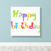 Toile Joyeuses lettres d'amusement d'anniversaire (Insitu (Plancher de Bois))