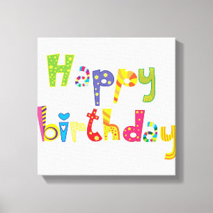 Toile Joyeuses lettres d'amusement d'anniversaire
