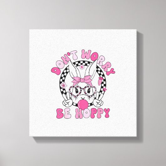 Toile Joyeuses Pâques Lapin Groovy Visage Ne vous inquié (Recto)