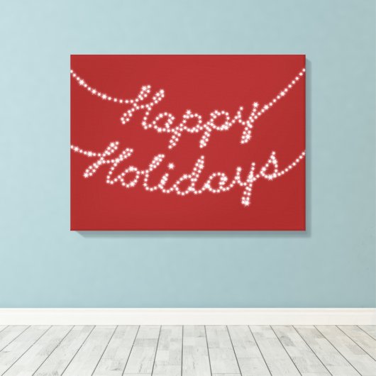Toile Joyeuses vacances dans Twinkle Lights Canvas (Insitu (Plancher de Bois))