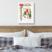 Toile Joyeuses vacances Mistletoe Red Bow Family Photo (Insitu(Chambre))