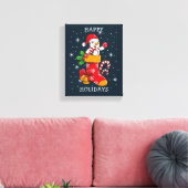 Toile Joyeuses vacances Snowman Stockings Sucres de cann (Insitu(Salon))