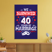 Toile Joyeux 40e anniversaire de mariage aux couples (Insitu(Salon))