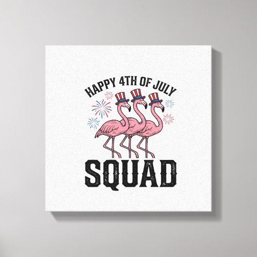 Toile Joyeux 4 juillet Flamingo Squad Vector Design_1 (Recto)