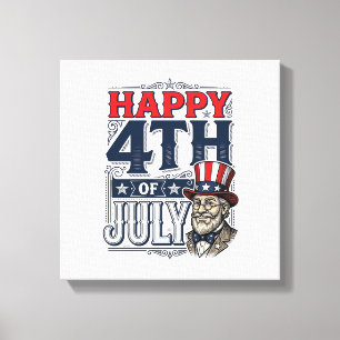 Toile Joyeux 4 juillet Vintage Patriote Conception de ch
