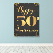 Toile Joyeux 50e anniversaire Jublilee Mariage d'or (Insitu (Plancher de Bois))