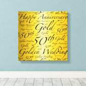 Toile Joyeux 50e anniversaire Mot Art Graphique (Insitu (Plancher de Bois))