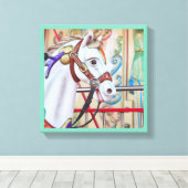 Toile Joyeux-aller-rond Canvas Cheval Peint 16 dans une (Insitu (Plancher de Bois))