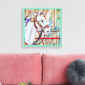 Toile Joyeux-aller-rond Canvas Cheval Peint 16 dans une (Insitu(Salon))