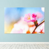 Toile Joyeux Anniversaire aux Fleurs de Cerisier Sakura (Insitu (Plancher de Bois))