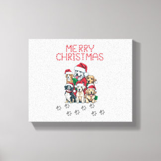 Toile Joyeux chiens de Noël
