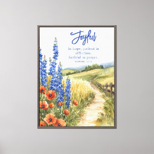 Toile Joyeux dans le paysage de l'espoir Bible Verse
