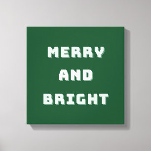 Toile Joyeux et lumineux, Art de Noël vert, Vacances