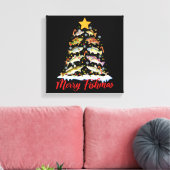 Toile Joyeux Fishmas Drôle de sapin de Noël lumières Poi (Insitu(Salon))