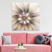 Toile Joyeux Fleur Abstrait Flore Fractal Art Triptyque (Insitu(Salon))