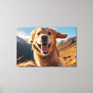 Toile Joyeux Golden Retriever en cours