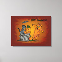 Joyeux Halloween avec Chat Chat Chien et Araignée