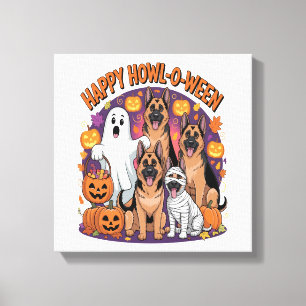 Toile Joyeux Halloween Berger Allemand