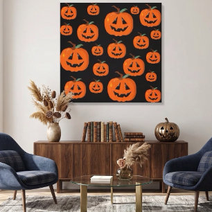 Toile Joyeux Halloween Citrouille Illustrative Art