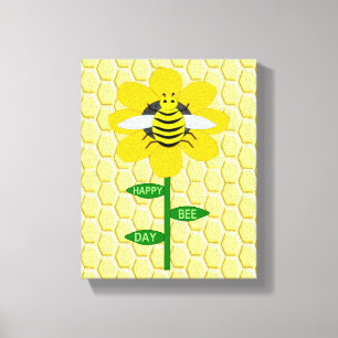 Toile Joyeux Jour des abeilles Anniversaire Bumblebee