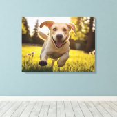 Toile Joyeux Labrador Puppy Running (Insitu (Plancher de Bois))