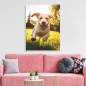 Toile Joyeux Labrador Puppy Running (Insitu(Salon))