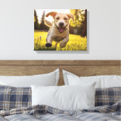 Toile Joyeux Labrador Puppy Running (Insitu(Chambre))