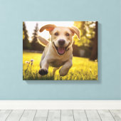 Toile Joyeux Labrador Puppy Running (Insitu (Plancher de Bois))