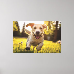 Toile Joyeux Labrador Puppy Running