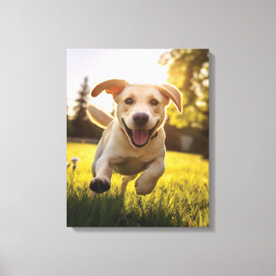 Toile Joyeux Labrador Puppy Running