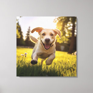 Toile Joyeux Labrador Puppy Running