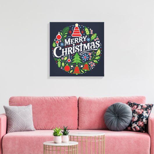 Toile Joyeux Noël 3 (Insitu(Salon))