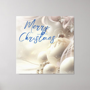 Toile Joyeux Noël blanc Ornements de Noël