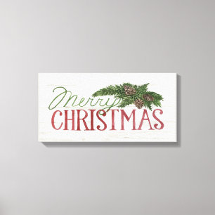 Toile Joyeux Noël Bois blanc