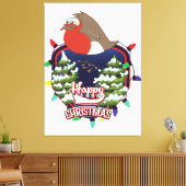 Toile Joyeux Noël dessin animé logo Robin (Insitu(Salon))