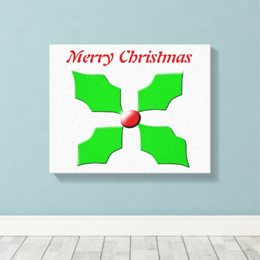 Toile Joyeux Noël Holly Custom Canvas Imprimer (Insitu (Plancher de Bois))